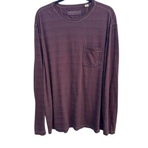 Tommy Bahama Silk Blend Mens Long Sleeve Brown Casual Athleisure Pocket Shirt L
